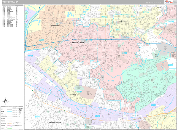 West Covina Map Premium Style
